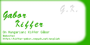 gabor kiffer business card