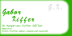 gabor kiffer business card
